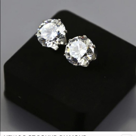 NEW 2.5 CT STERLING SILVER EARRINGS, NICE EARRINGS, CUTE EARRINGS - Picture 5 of 5